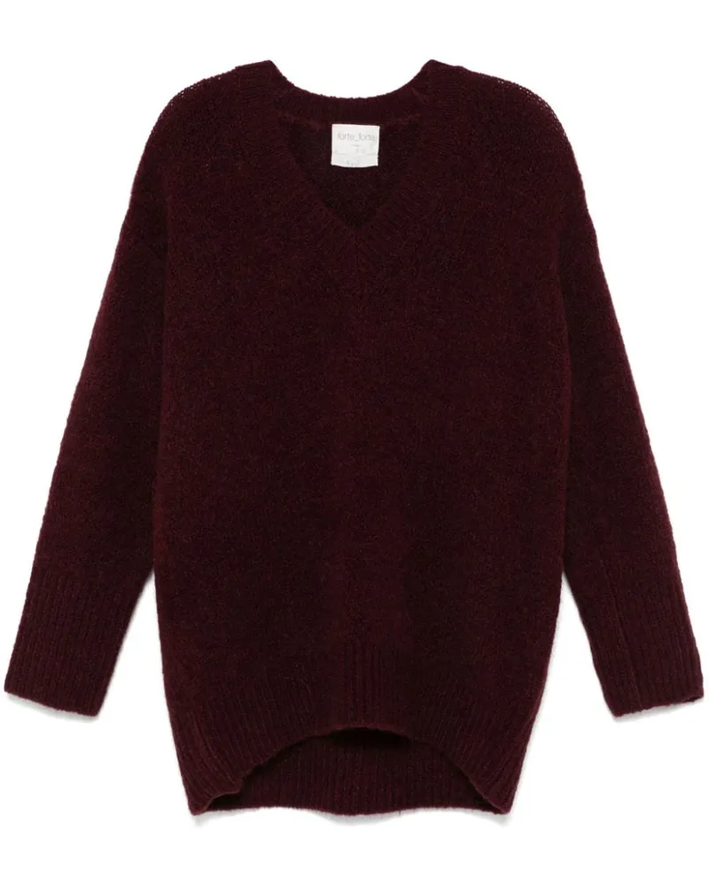 forte_forte Pullover mit V-Ausschnitt Rot