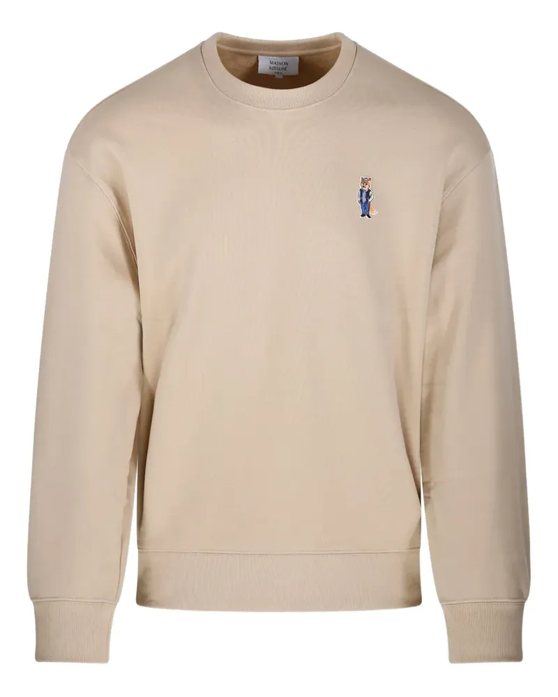 Kitsuné Sweatshirt mit Fuchsstickerei - Nude Nude