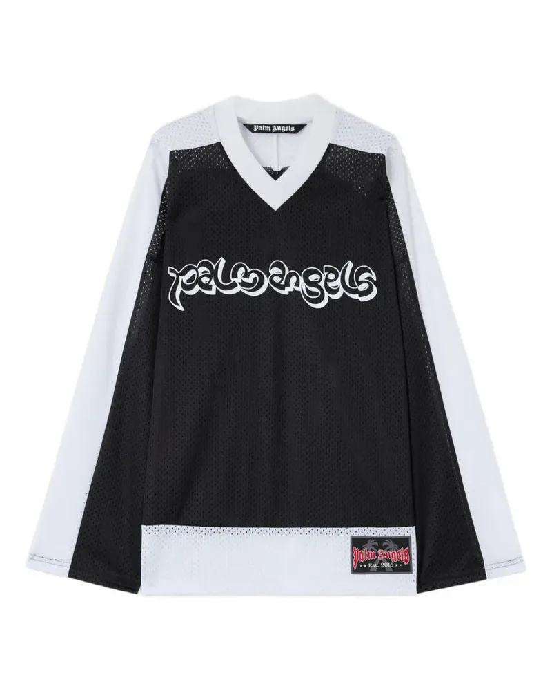 Palm Angels Langarmshirt in Mesh-Optik - Schwarz Schwarz
