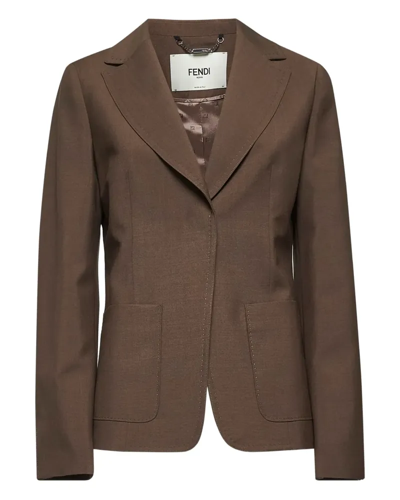 Fendi Jacke mit aufgesetzter Tasche und breitem Revers - Grün Grün
