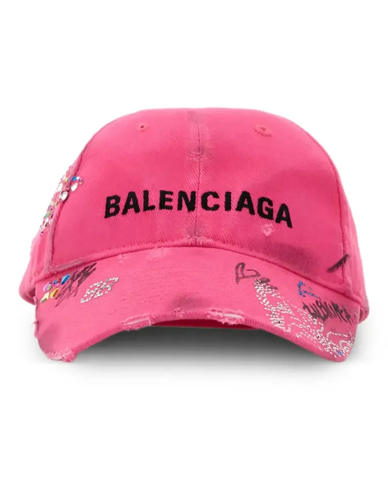 Balenciaga embellished canvas baseball cap - Rosa Rosa