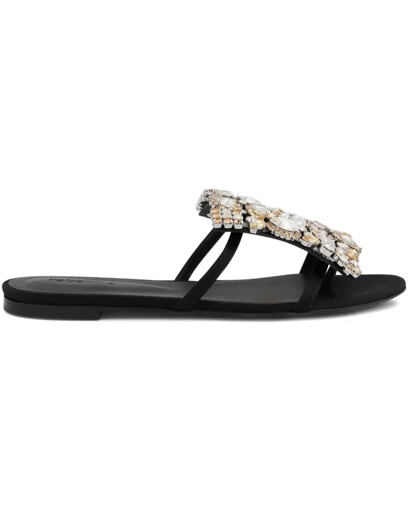 Paco Rabanne crystal-embellished flat sandals - Schwarz Schwarz