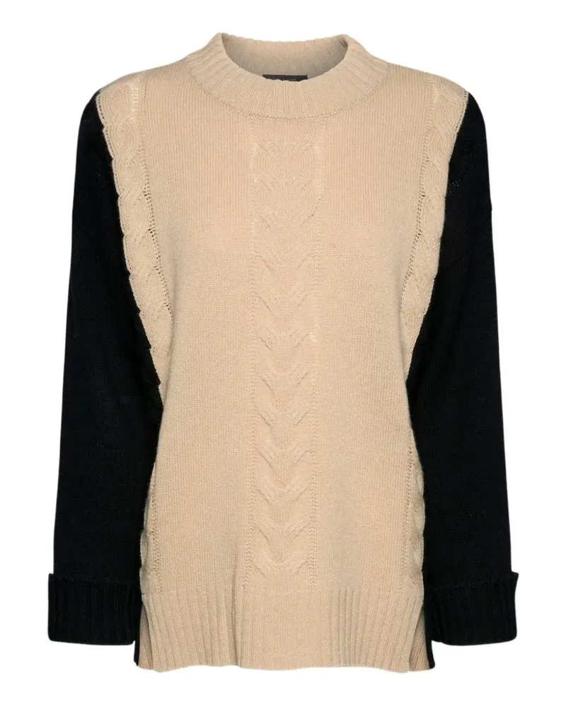 Elena Mirò cable-knit colour-block sweater - Nude Nude