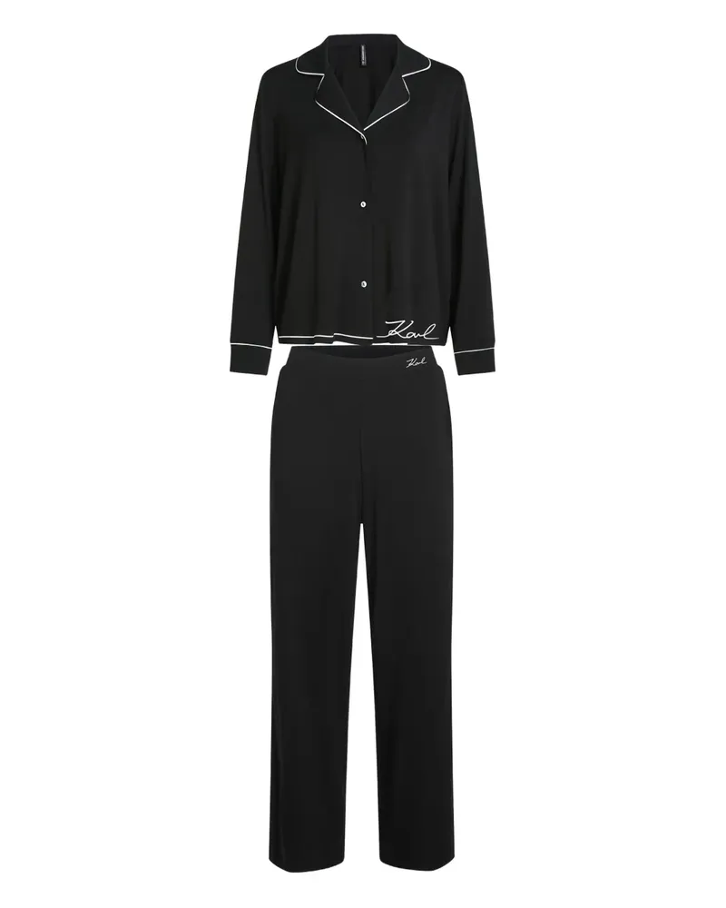 Karl Lagerfeld Signature Pyjama - Schwarz Schwarz