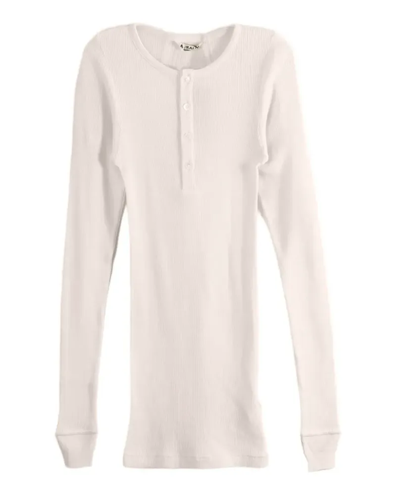 AURALEE ribbed-knit long-sleeve top - Nude Nude
