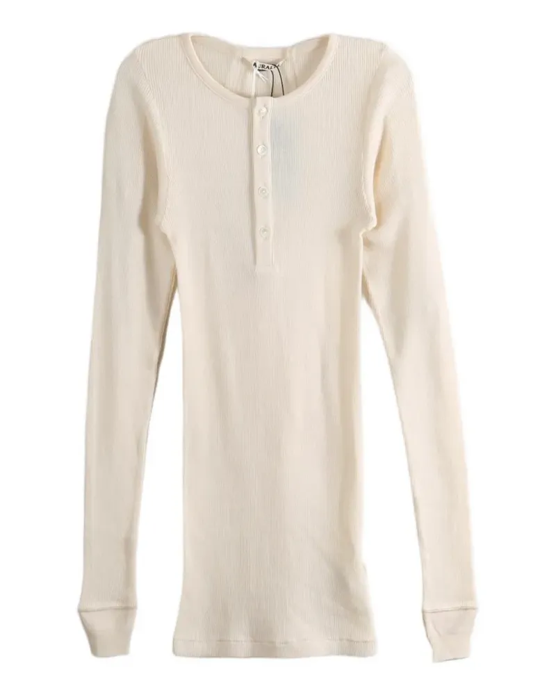 AURALEE ribbed-knit long-sleeve top - Nude Nude