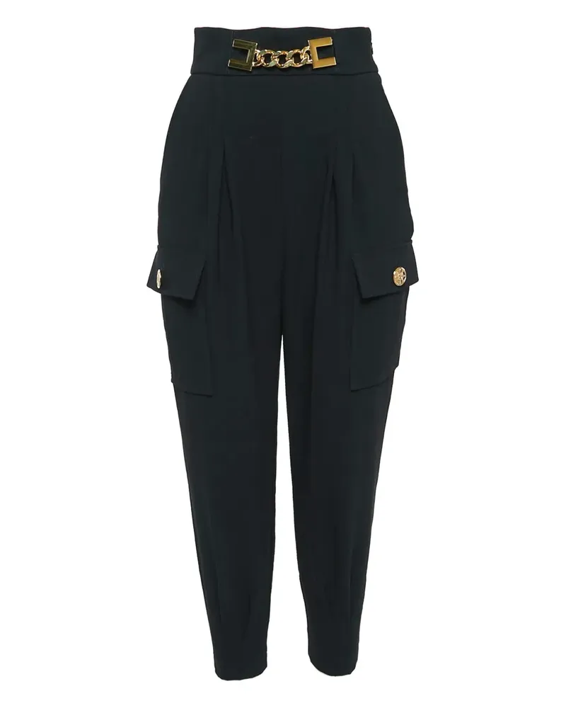 Elisabetta Franchi Cargohose mit Kette - Schwarz Schwarz
