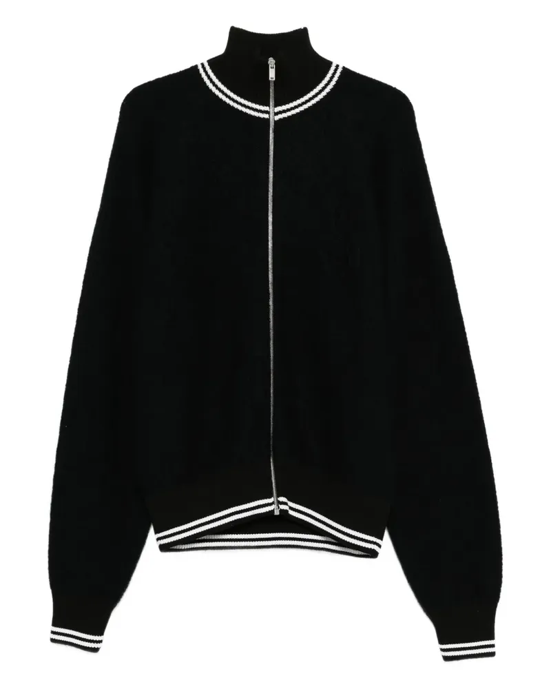Jil Sander Gerippter Cardigan mit Reißverschluss - Schwarz Schwarz