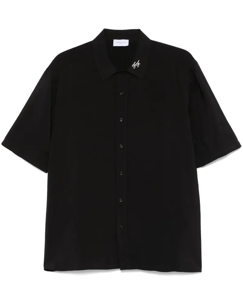 Family First Cupro Hemd - Schwarz Schwarz