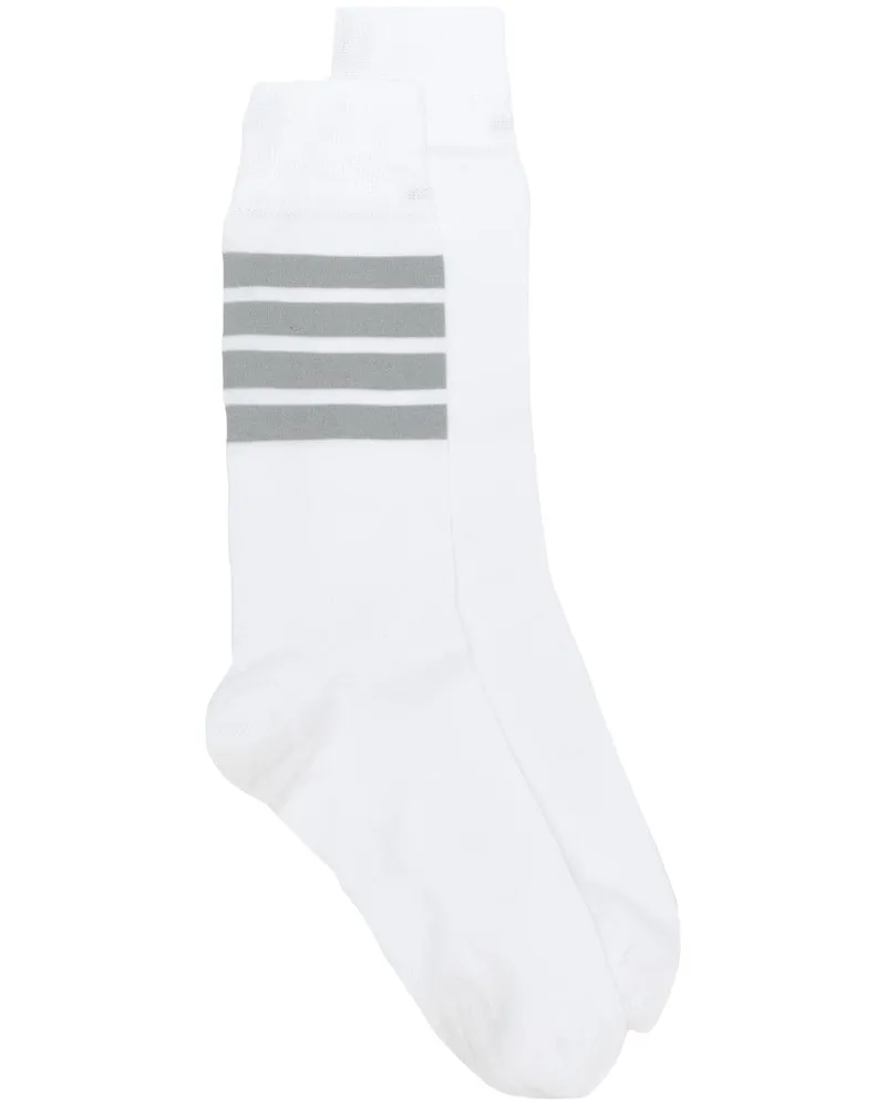 Thom Browne Gestreifte Socken - Weiß Weiß