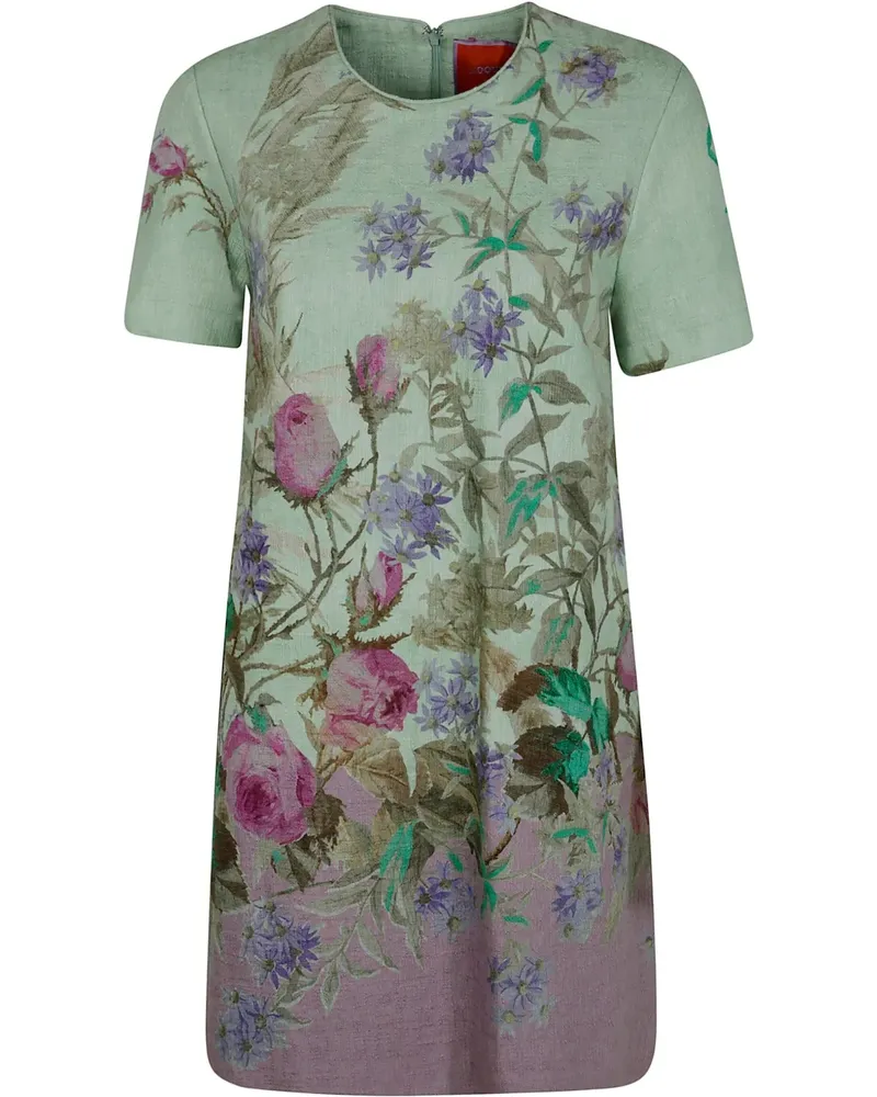 La DoubleJ Minikleid mit Blumen-Print - Grün Grün