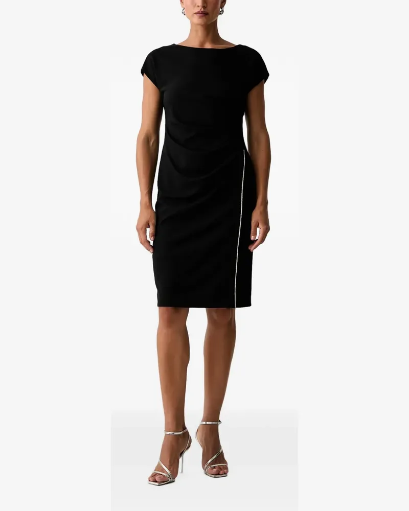 Joseph Ribkoff draped rhinestone-trim midi dress - Schwarz Schwarz