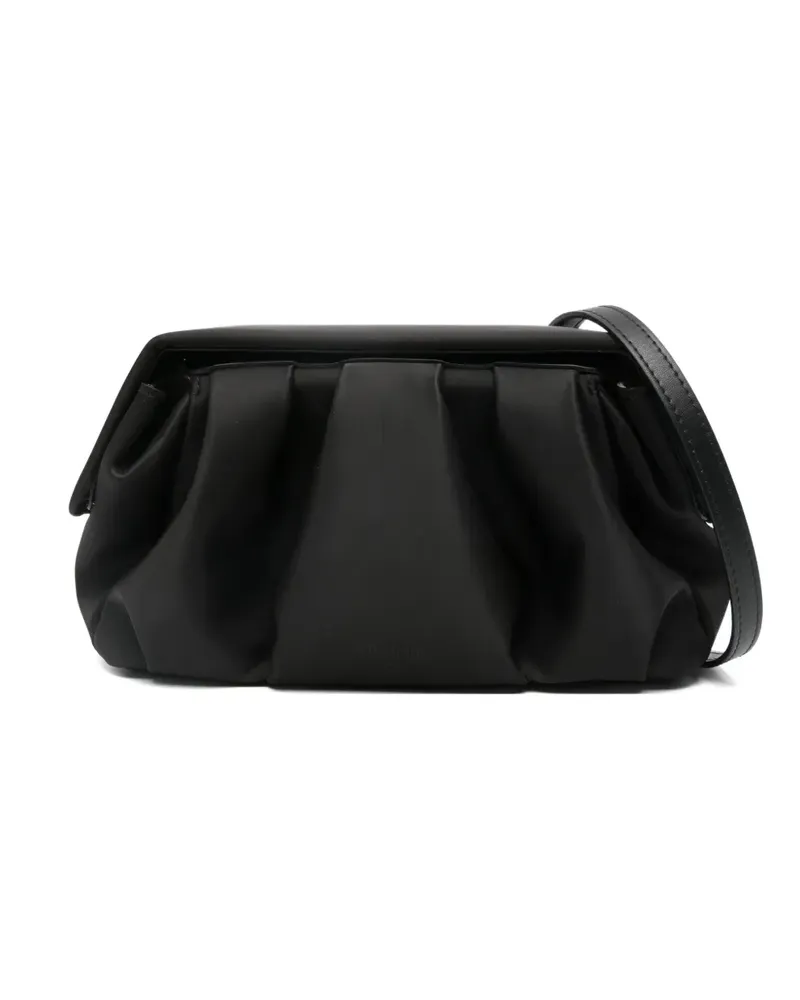 THEMOIRÈ gathered clutch bag - Schwarz Schwarz