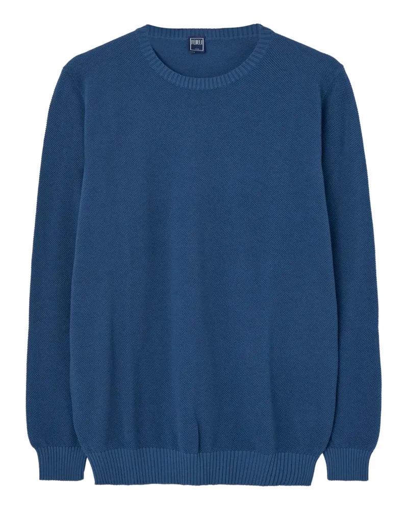 Fedeli Pullover mit Rundhalsausschnitt - Blau Blau