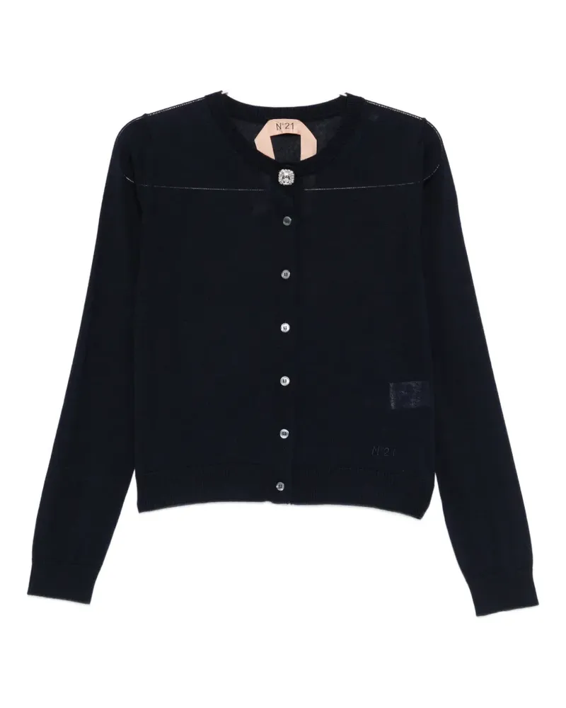 N° 21 crystal-embellished cardigan - Blau Blau