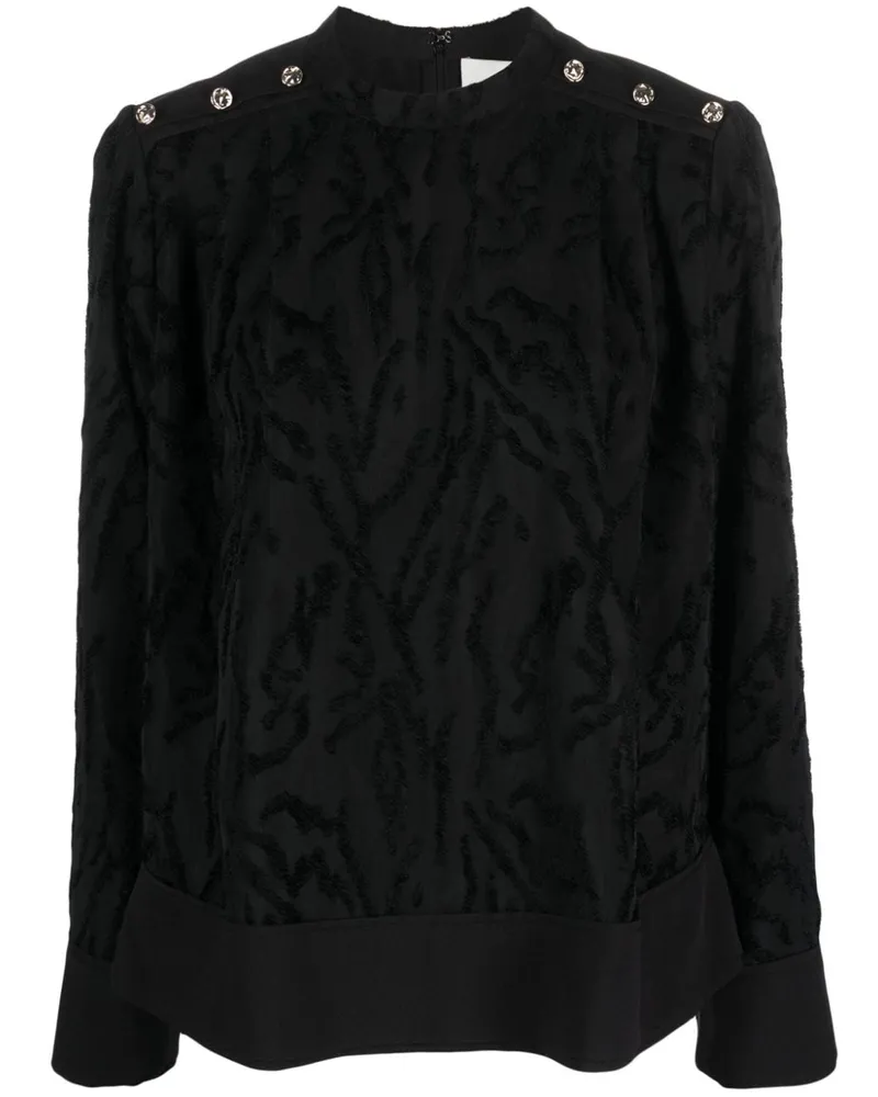 3.1 phillip lim Shadow Vines Jacquard-Bluse - Schwarz Schwarz