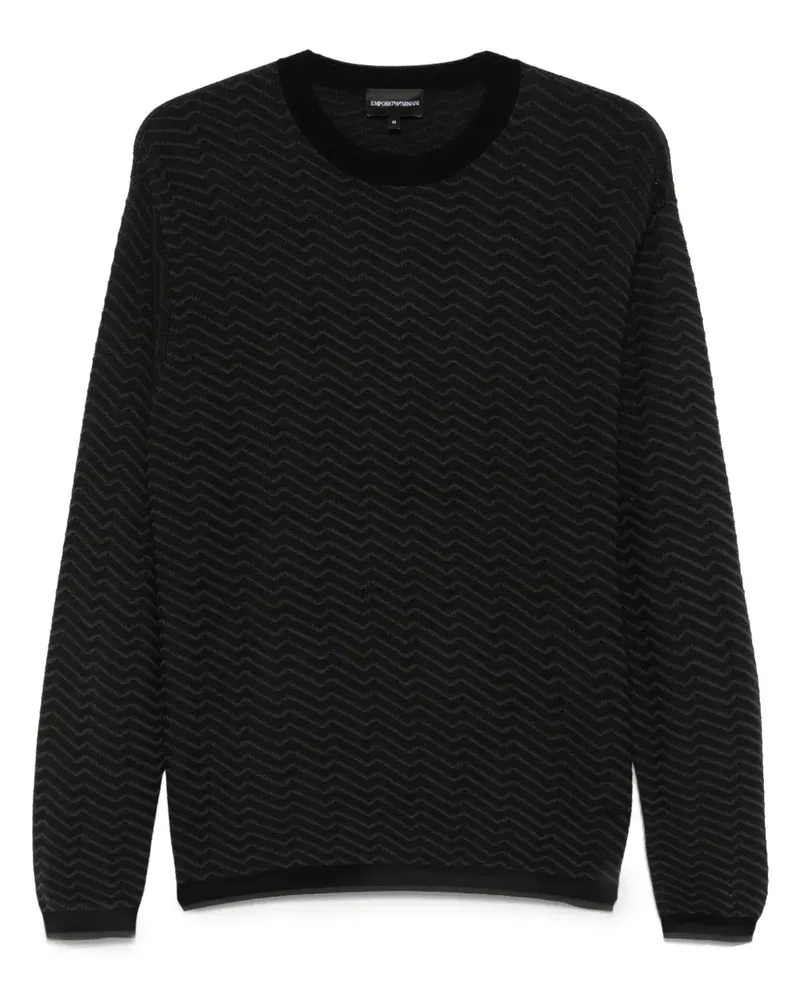 Emporio Armani Texturierter Pullover - Schwarz Schwarz