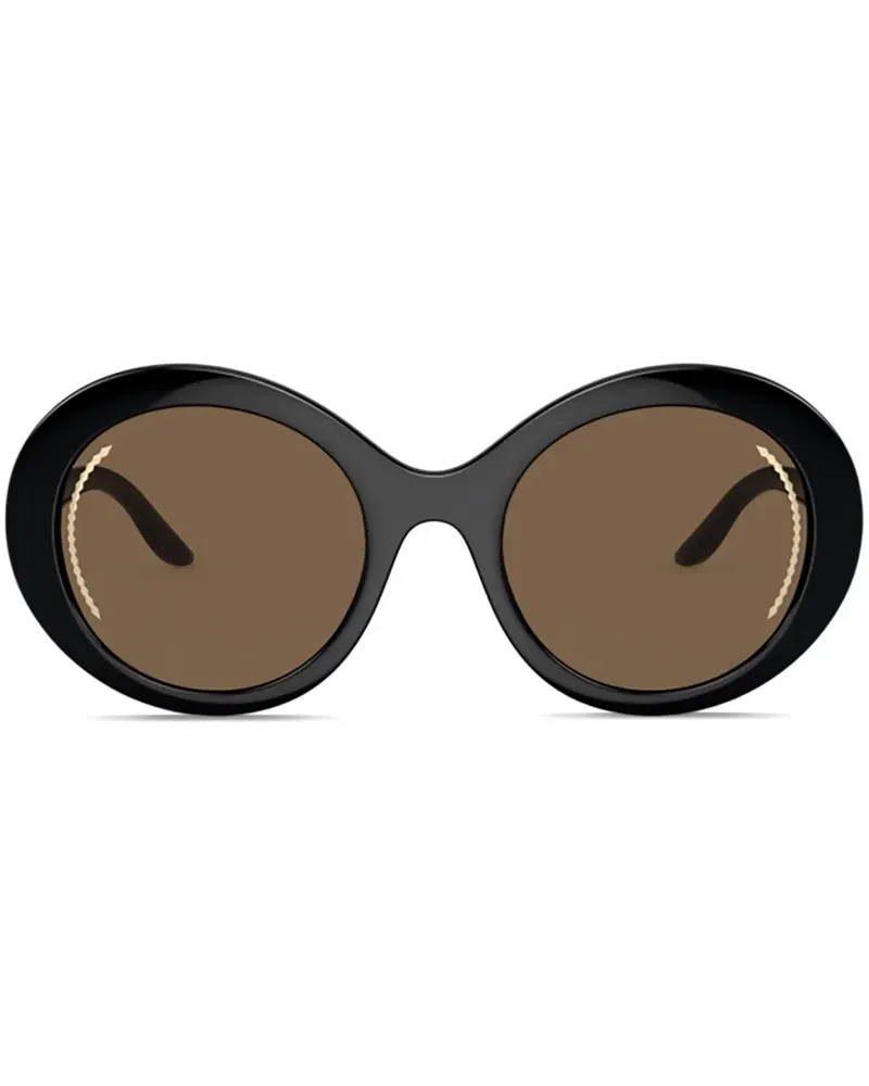 Giorgio Armani Sonnenbrille mit rundem Gestell - Schwarz Schwarz