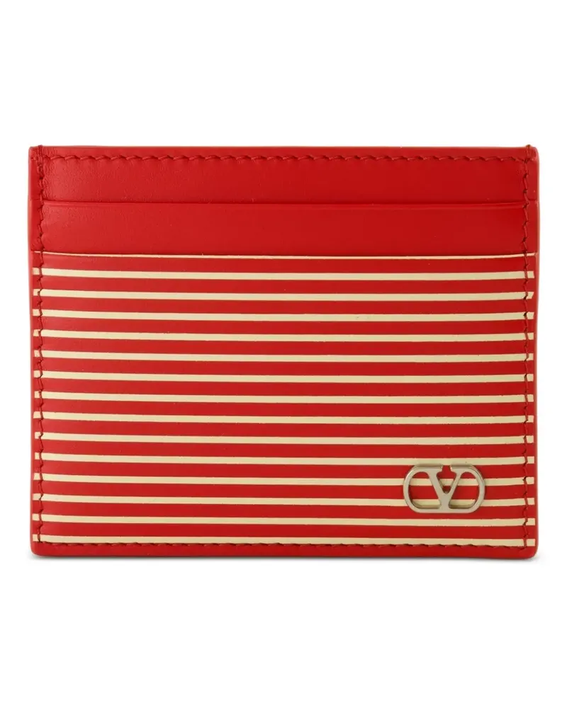 Valentino Garavani VLogo Signature striped cardholder - Rot Rot