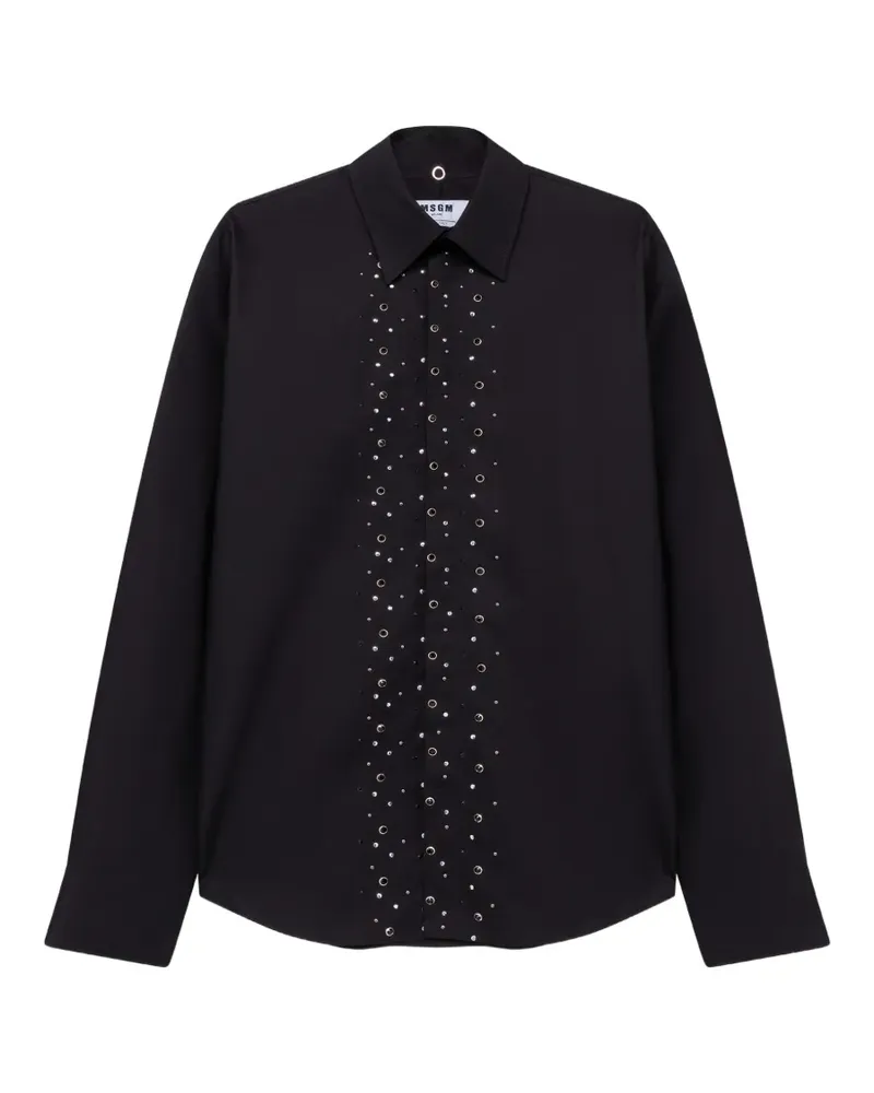 MSGM T-Shirt mit Kristallen - Schwarz Schwarz