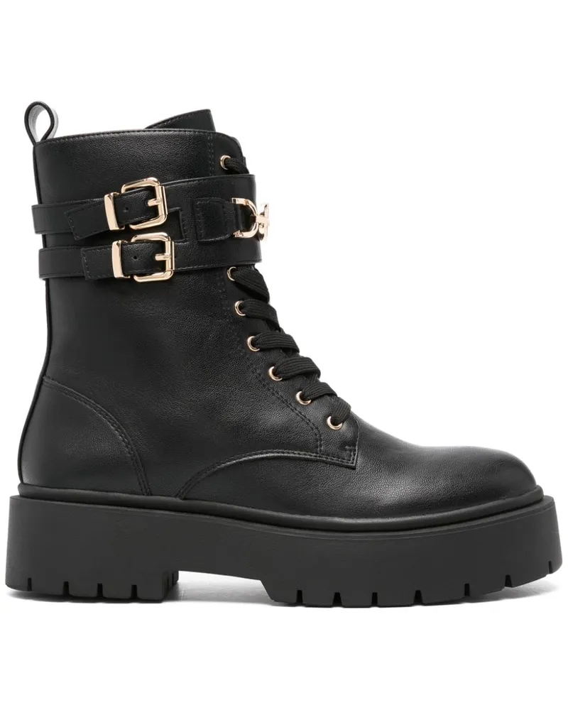 Twin-Set x Myfo Stiefel mit Logo-Schild - Schwarz Schwarz
