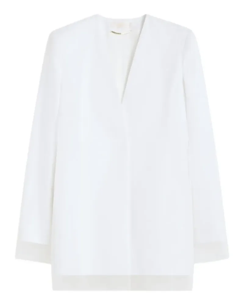 Max Mara Organza-Jacke im Layering-Look - Weiß Weiß