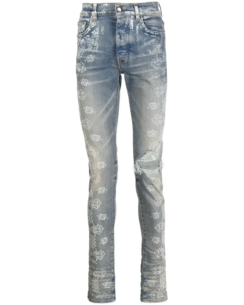 Amiri Bleach Bandana Jeans - Blau Blau