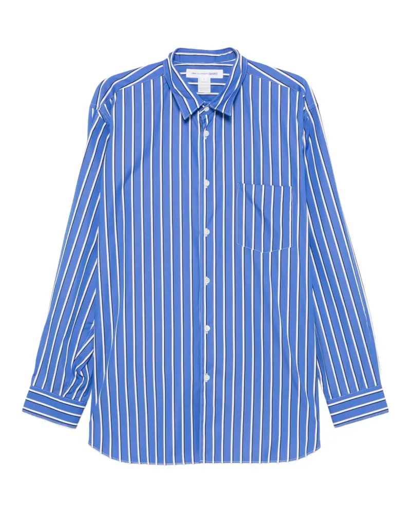 Comme des Garçons Gestreiftes Hemd mit aufgesetzten Taschen - Blau Blau