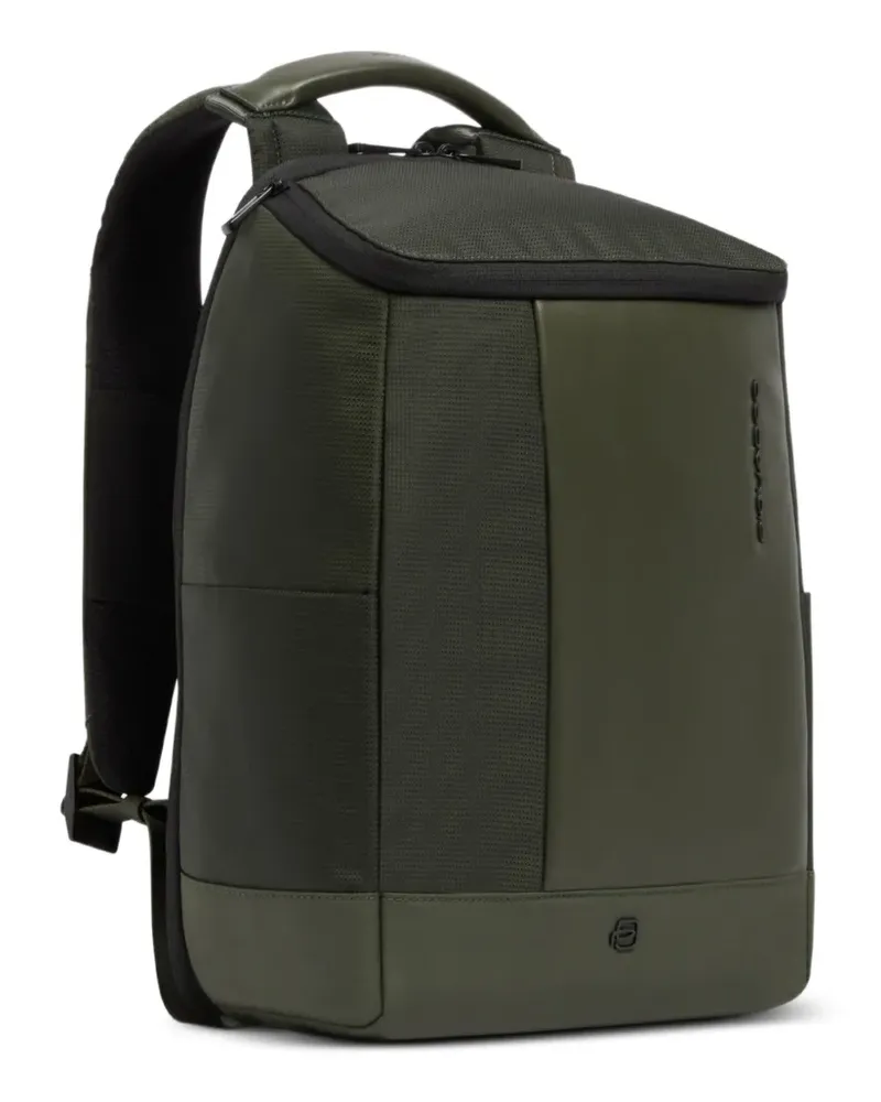 Piquadro Rucksack mit Logo-Schild - Grün Grün