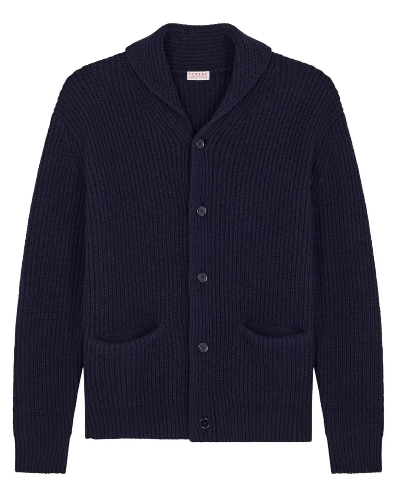 FURSAC Grob gestrickter Cardigan - Blau Blau