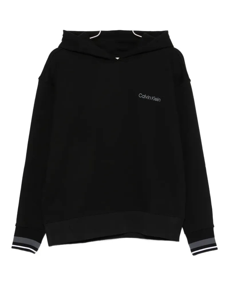 Calvin Klein logo-embroidered hoodie - Schwarz Schwarz