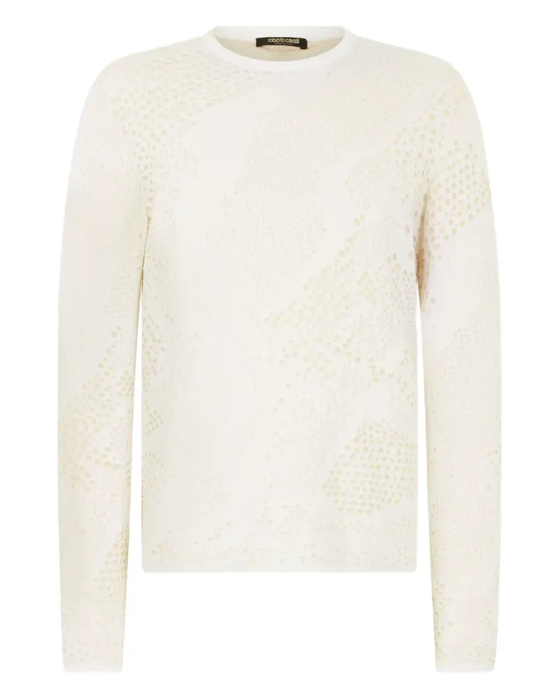 Roberto Cavalli Pullover mit Rundhalsausschnitt - Weiß Weiß