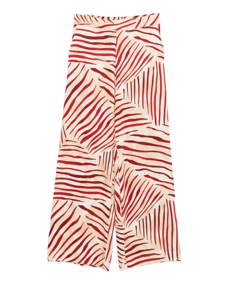Clips abstract-print palazzo pants - Nude Nude
