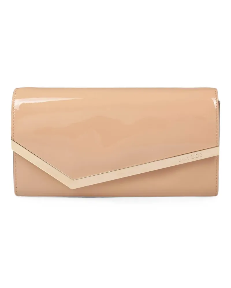 Jimmy Choo Emmie patent-leather clutch bag - Nude Nude