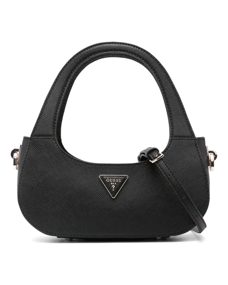 Guess Handtasche mit Logo-Schild - Schwarz Schwarz