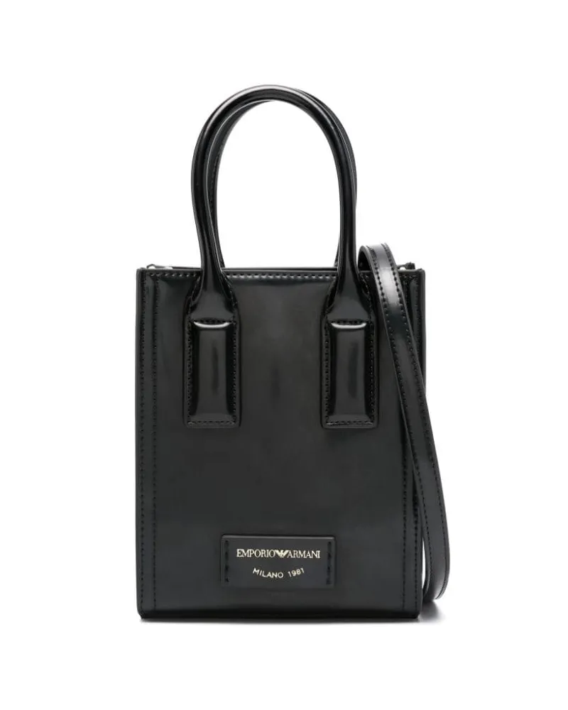 Emporio Armani Mini-Tasche mit gebürstetem Finish Schwarz