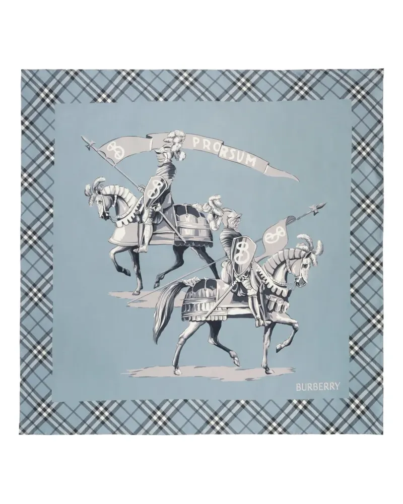 Burberry Archiv Knight Seidenschal - Blau Blau