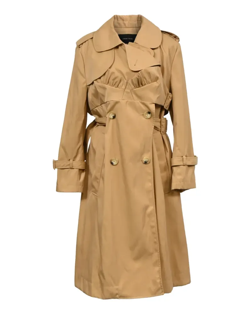 Simone Rocha Doppelreihiger Trenchcoat mit Volants - Nude Nude