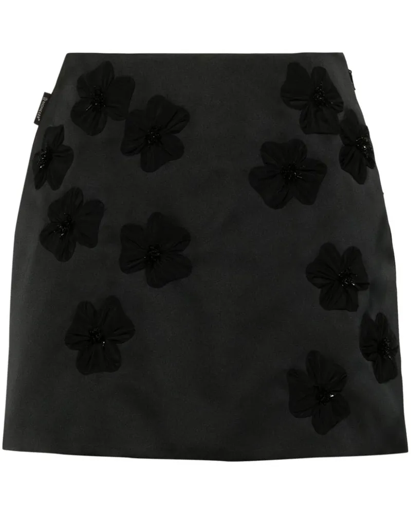 Moncler Minirock mit Blumenapplikation - Schwarz Schwarz