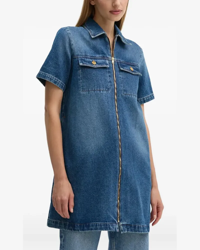A.P.C. Jeans-Minikleid mit Reißverschlusstasche - Blau Blau