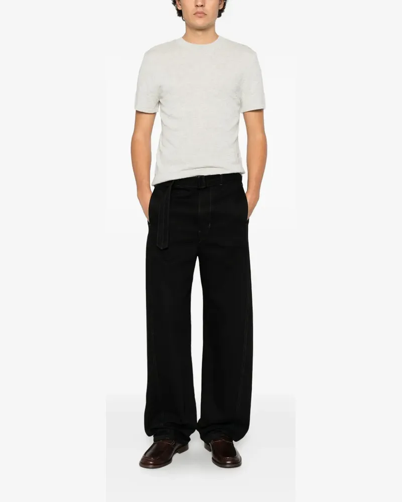 Jacquemus logo-pointelle T-shirt - Grau Grau