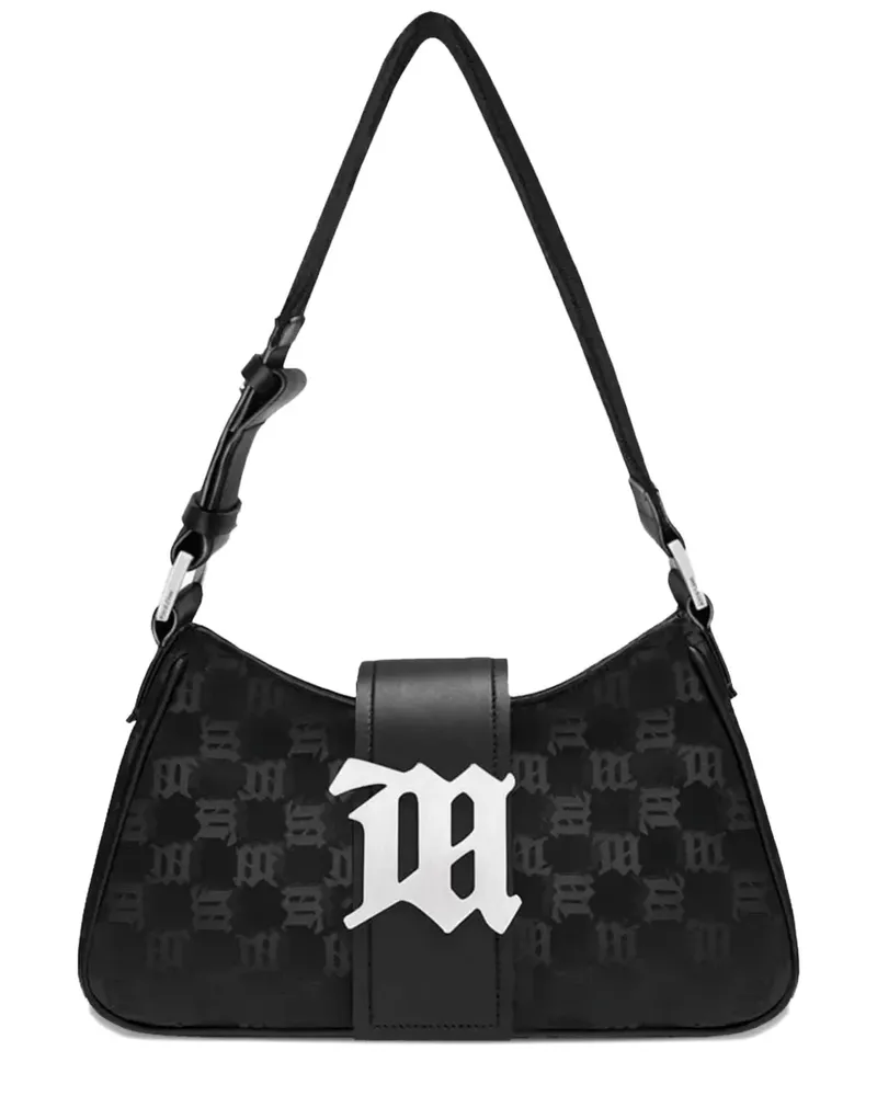 MISBHV Mittelgroße Schultertasche mit Monogramm - Schwarz Schwarz