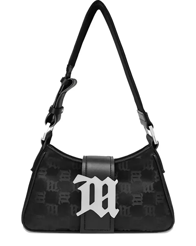 MISBHV Mittelgroße Schultertasche mit Monogramm - Schwarz Schwarz