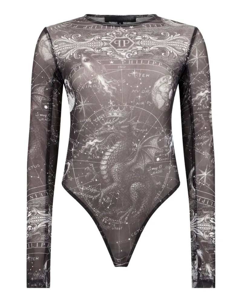Philipp Plein Zodiac Body aus Tüll - Schwarz Schwarz