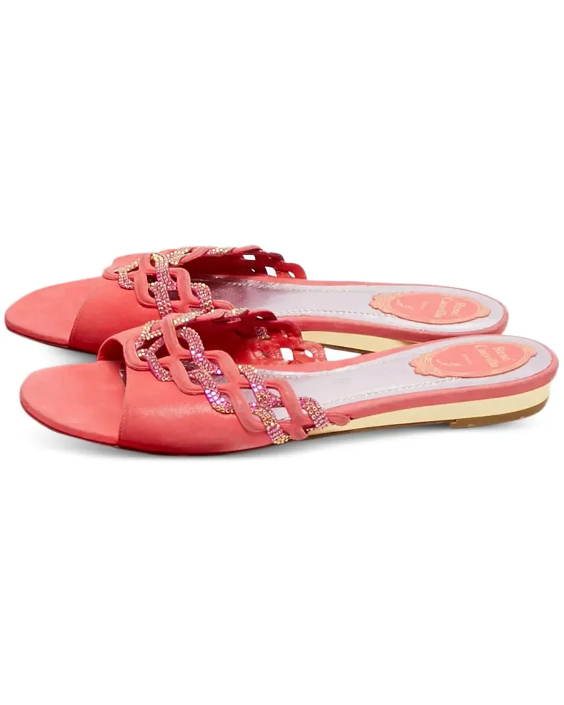 René Caovilla crystal-embellished suede sandals - Rosa Rosa
