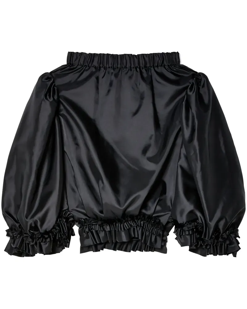 Noir Kei Ninomiya Schulterfreie Satinbluse - Schwarz Schwarz