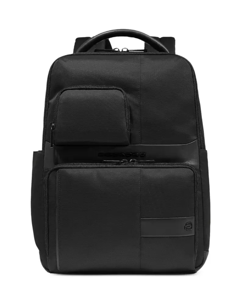 Piquadro Rucksack mit Logo-Schild - Schwarz Schwarz