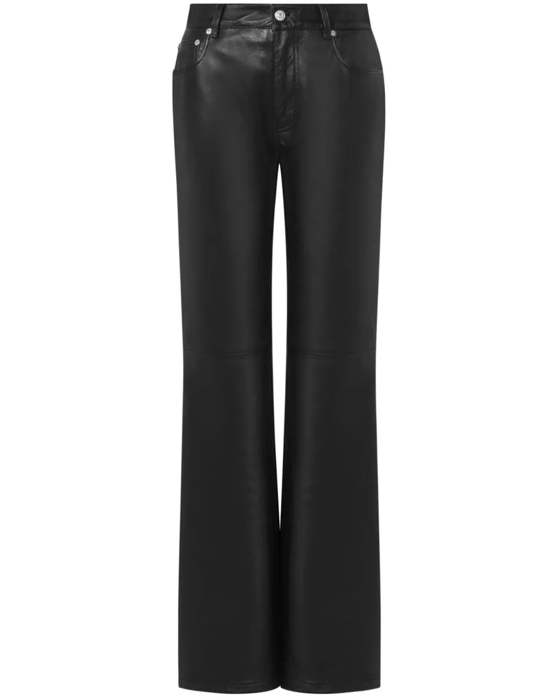 Moschino Schlaghose aus Leder - Schwarz Schwarz