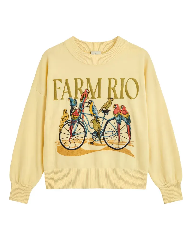 FARM Rio Pullover mit Fahrradmotiv - Gelb Gelb
