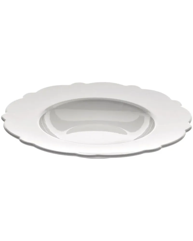 Alessi Set aus vier Suppenschüsseln mit Wellenrand - Weiß Weiß